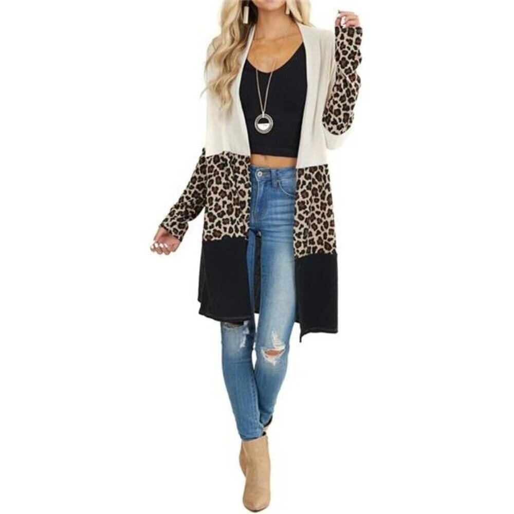 Lacozy Women's Open Front Long Cardigan Draped Snap Buffalo Plaid Shirt - Picture 6 of 6
